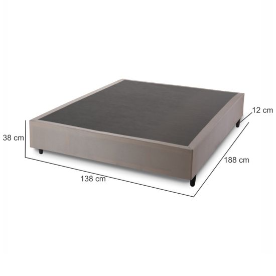 Base Cama Box Casal Hellen Strong 138 de largura e 38 cm de altura bege