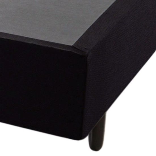 Cama base box solteiro Hellen Sommier com 38 cm de altura para colchão 88 cm de largura Preto