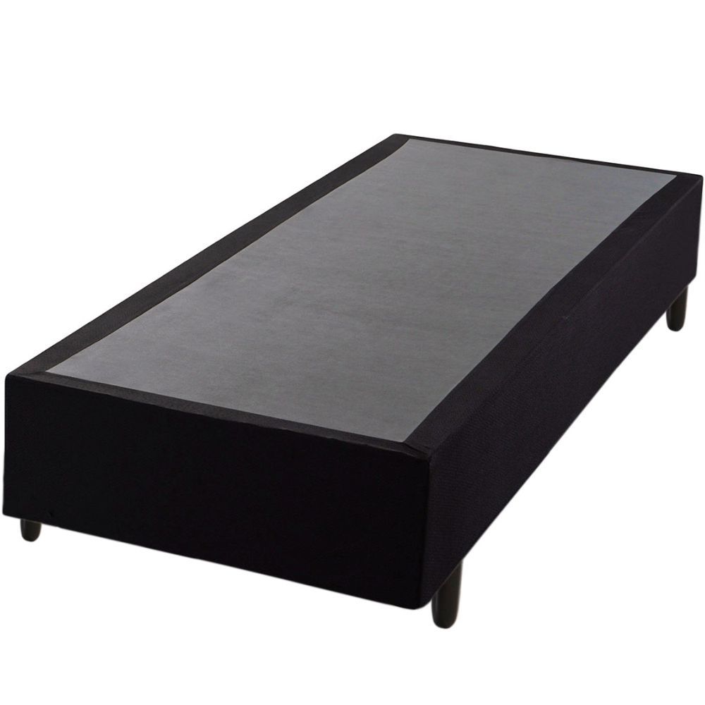 Cama base box solteiro Hellen Sommier com 38 cm de altura para colchão 88 cm de largura Preto