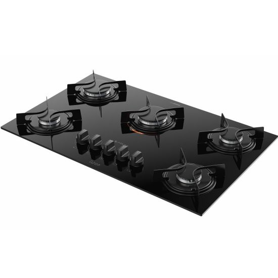Cooktop Atlas UTOP 5 bocas com mesa de vidro preto bivolt