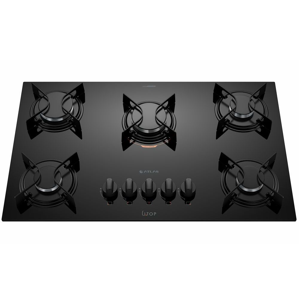 Cooktop Atlas UTOP 5 bocas com mesa de vidro preto bivolt