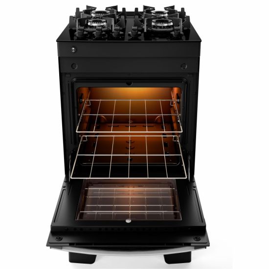 Fogão Atlas New Agile UP Glass com mesa de vidro 4 bocas preto Bivolt