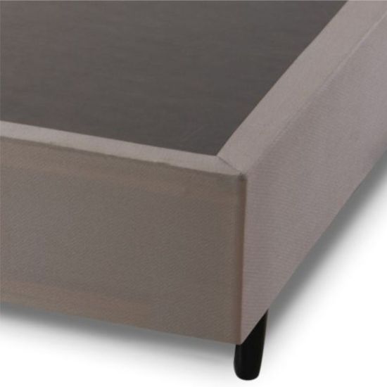 Cama base box solteiro Hellen Sommier com 38 cm de altura para colchão 88 cm de largura Bege