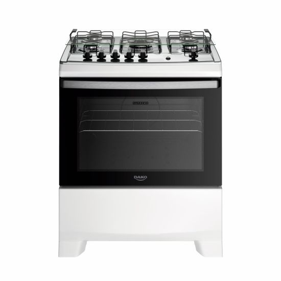 Fogão Dako Supreme 5 bocas com acendimento automático mesa de inox bivolt Branco