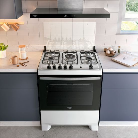 Fogão Dako Supreme 5 bocas com acendimento automático mesa de inox bivolt Branco