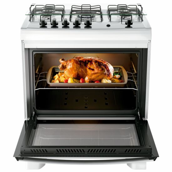 Fogão Dako Supreme 5 bocas com acendimento automático mesa de inox bivolt Branco