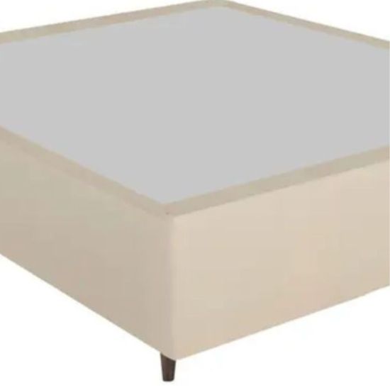 Base Casal Gazin Sommier largura de 138 cm e altura de 39 cm em tecido suede Bege