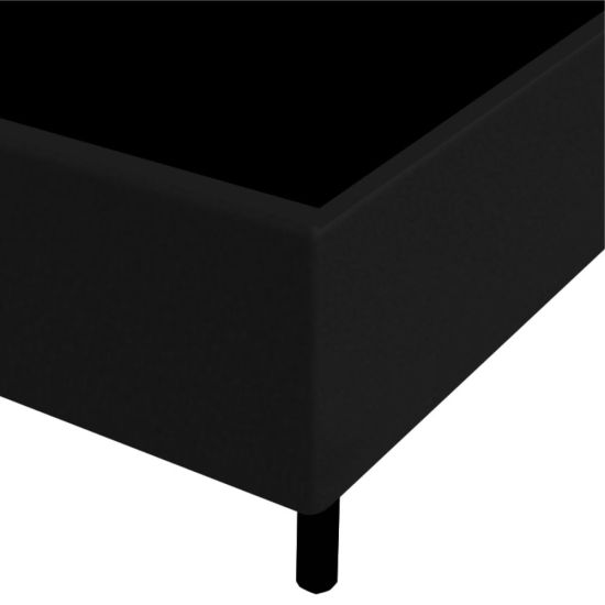 Base Solteiro Gazin Sommier largura de 88 cm e altura de 39 cm em tecido suede Preto