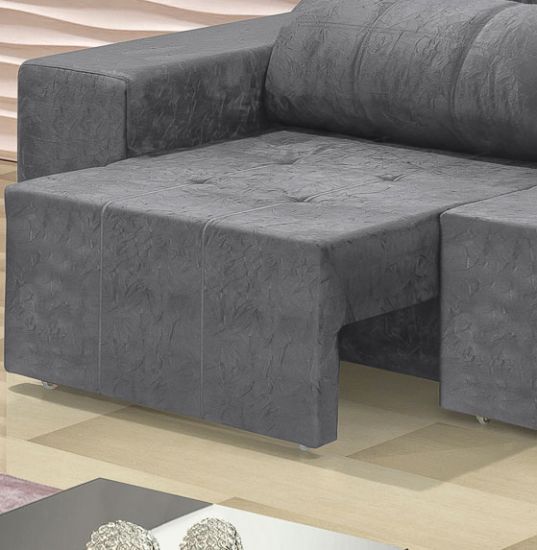 Sofà l.r. lotus retrÃtil e reclinÃvel com 3 lugares em tecido ... Imagens de sofa l cinza