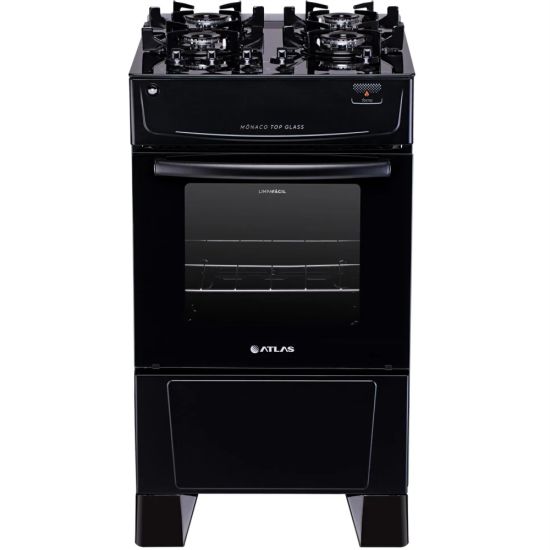 Fogão Altas 4 Bocas Mônaco Top Glass Automático Bivolt - Preto
