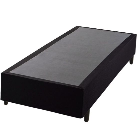 Cama base box solteiro Hellen Sommier com 38 cm de altura para colchão 88 cm de largura Preto