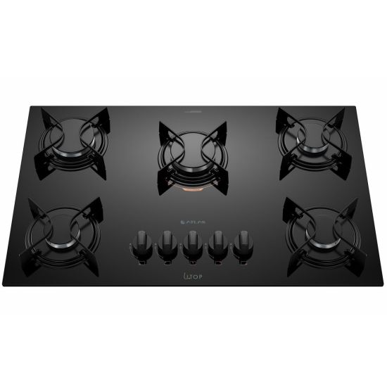 Cooktop Atlas UTOP 5 bocas com mesa de vidro preto bivolt