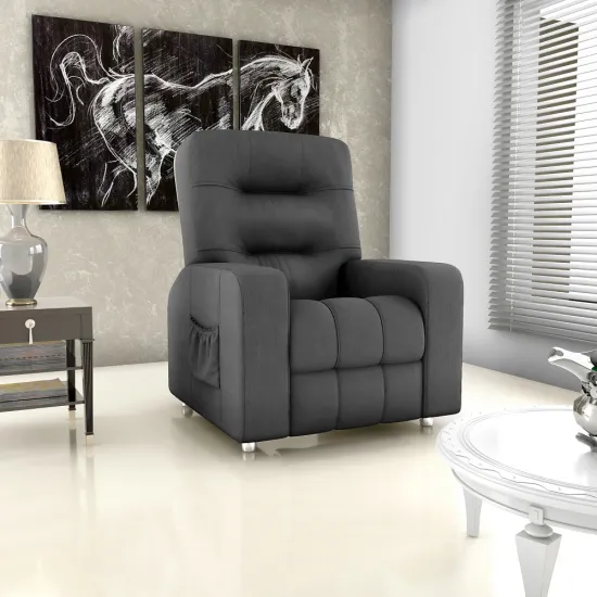 Poltrona do Papai Reclinável Matrix Azera Em Tecido Suede Cinza