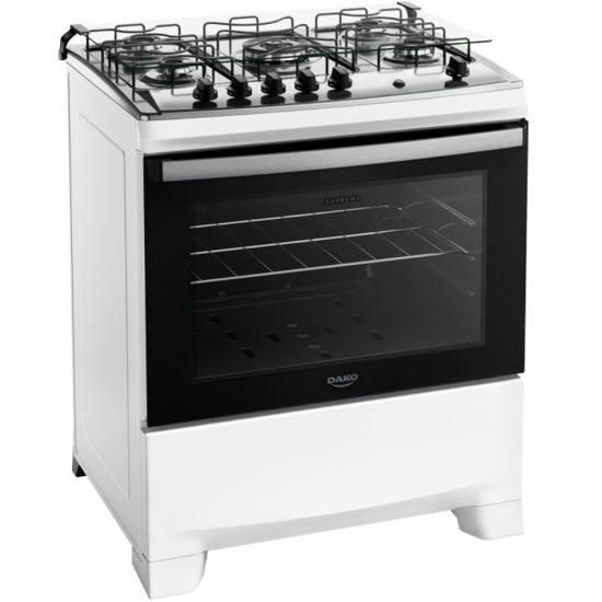 Fogão Dako Supreme 5 bocas com acendimento automático mesa de inox bivolt Branco